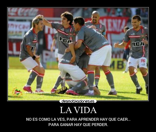 LA VIDA - NO ES COMO LA VES, PARA APRENDER HAY QUE CAER...
PARA GANAR HAY QUE PERDER.