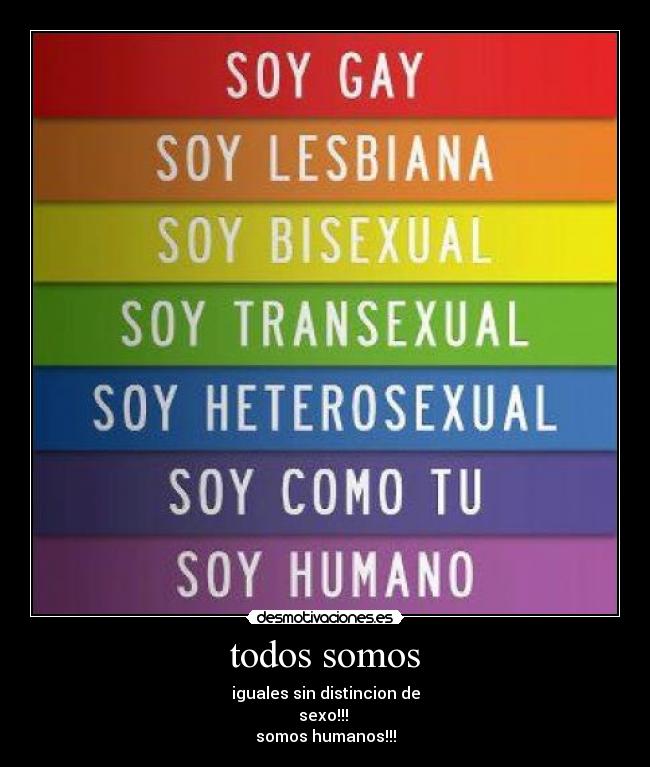 carteles somos humanos lesbiana gay bisexual todos somos iguales desmotivaciones