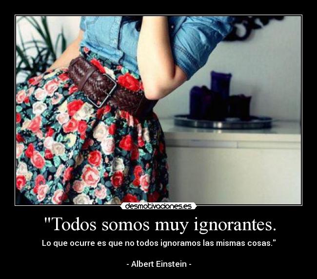 Todos somos muy ignorantes. -