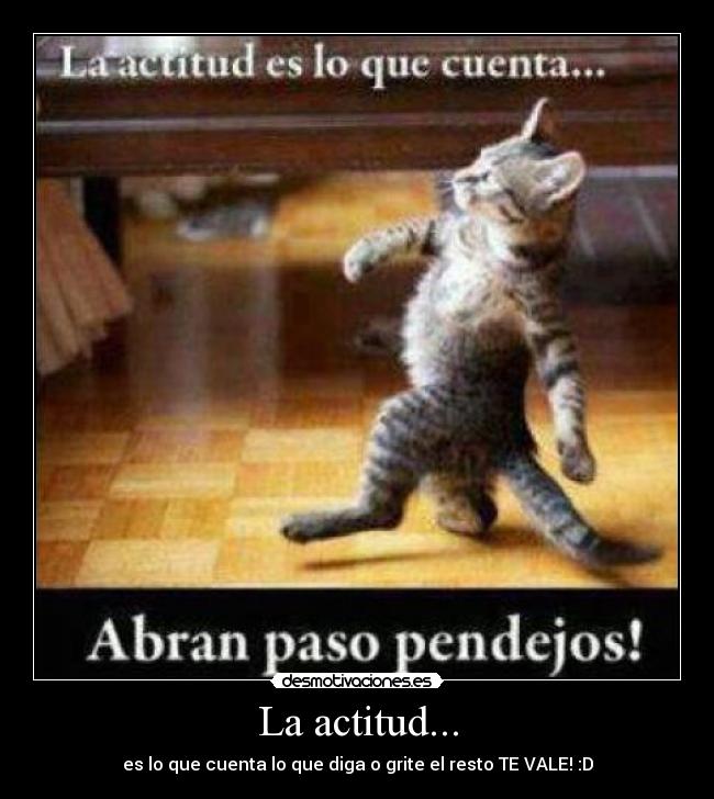 La actitud... - es lo que cuenta lo que diga o grite el resto TE VALE! :D