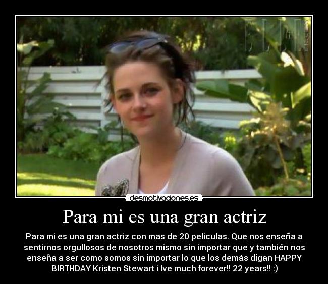 Para mi es una gran actriz -