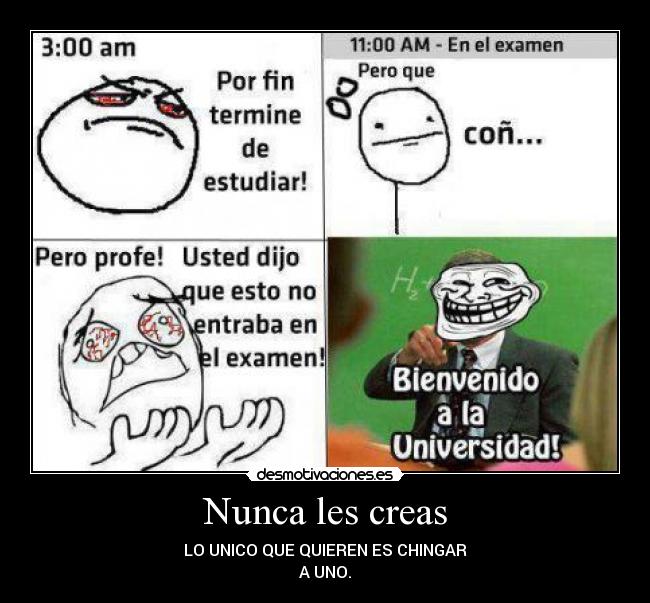 Nunca les creas - 