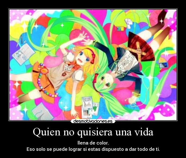 carteles vida anime vocaloid rin kagamine miku hatsune perlithakawai nigatsu imagenes agotadas desmotivaciones