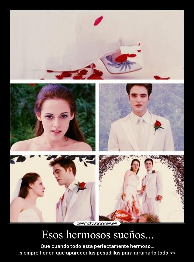 Esos hermosos sueños... - Que cuando todo esta perfectamente hermoso...
siempre tienen que aparecer las pesadillas para arruinarlo todo ¬¬