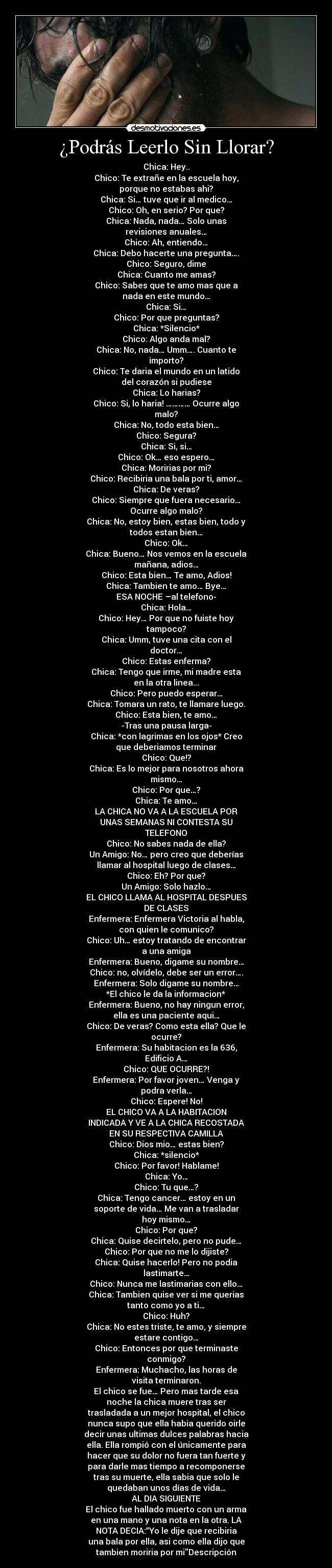 ¿Podrás Leerlo Sin Llorar? -