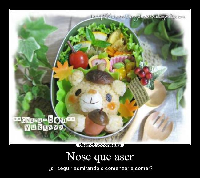 Nose que aser - ¿si seguir admirando o comenzar a comer?