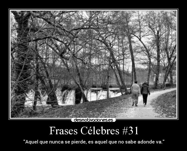 Frases Célebres #31 - Aquel que nunca se pierde, es aquel que no sabe adonde va.