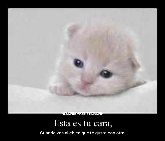 Esta es tu cara, - Cuando ves al chico que te gusta con otra.