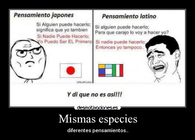 Mismas especies - diferentes pensamientos..