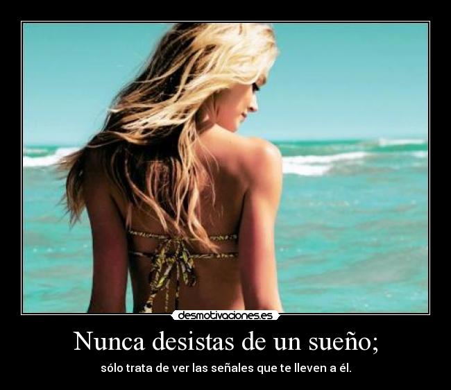 Nunca desistas de un sueño; -