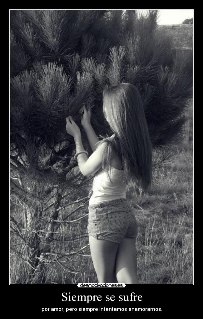 Siempre se sufre - por amor, pero siempre intentamos enamorarnos.
