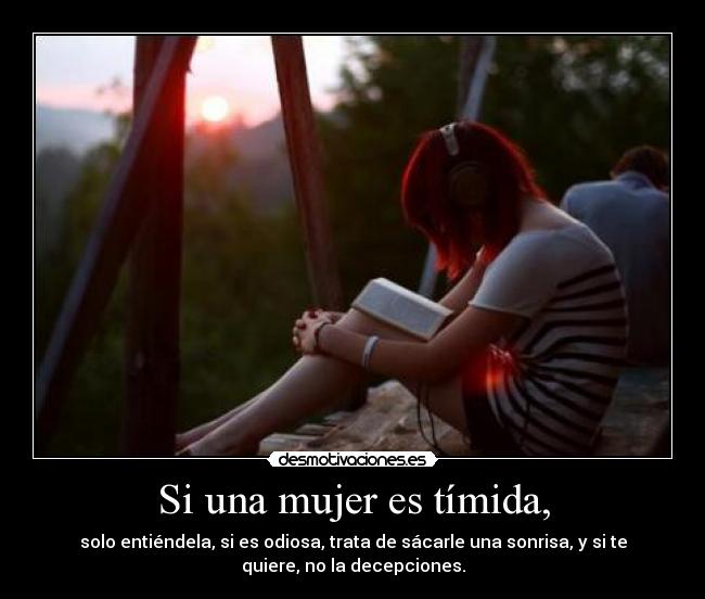 carteles mujer mujer timida linda desmotivaciones