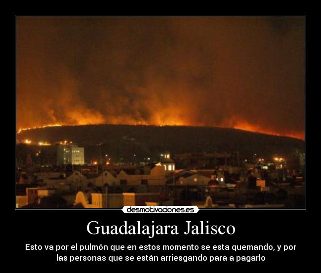 Guadalajara Jalisco - Esto va por el pulmón que en estos momento se esta quemando, y por
las personas que se están arriesgando para a pagarlo