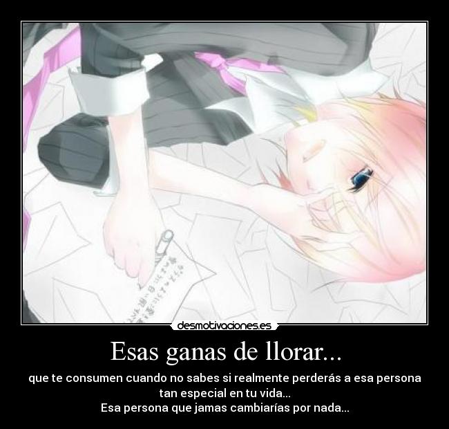 carteles llorar vocaloid ganas llorar persona especial vida que jamas cambiarias por nada vy2 yuma magaly desmotivaciones