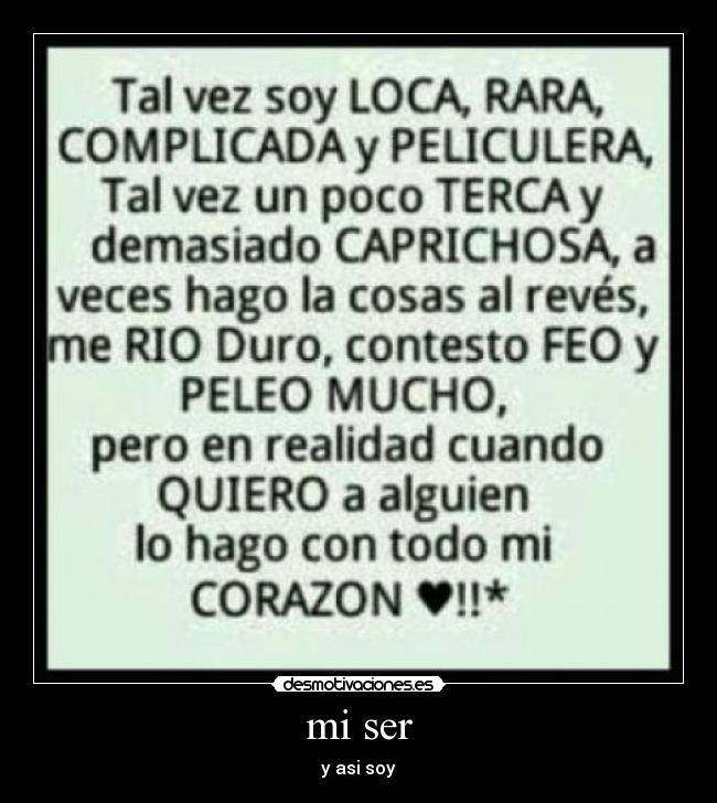 mi ser - y asi soy