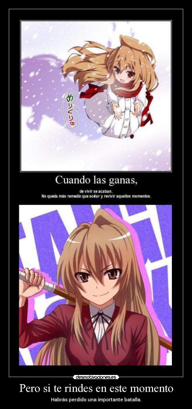 carteles anime toradora taiga aisaka kokoro corazon tsundere perlithakawai nigatsu desmotivaciones