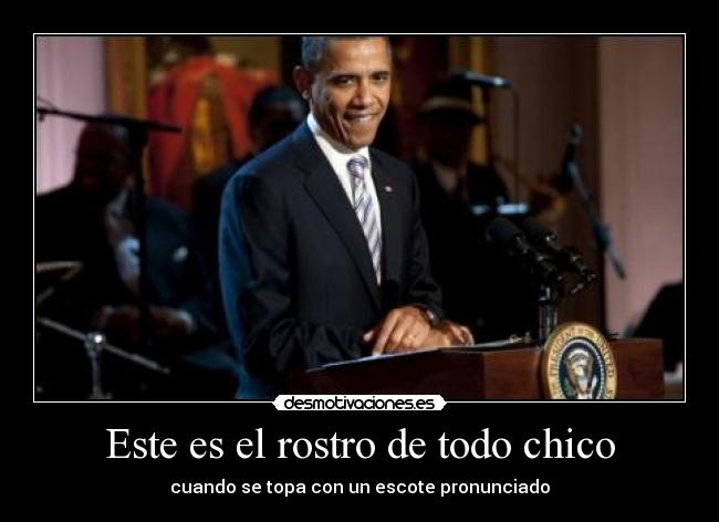 Este es el rostro de todo chico - cuando se topa con un escote pronunciado