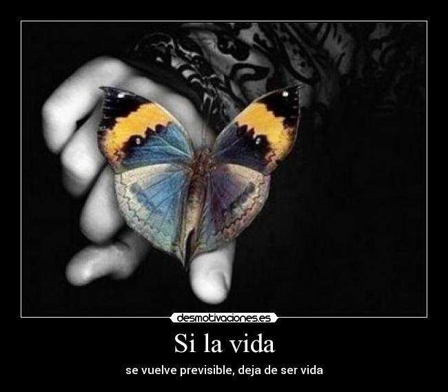 Si la vida - se vuelve previsible, deja de ser vida