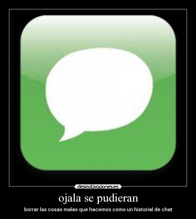 ojala se pudieran - borrar las cosas malas que hacemos como un historial de chat