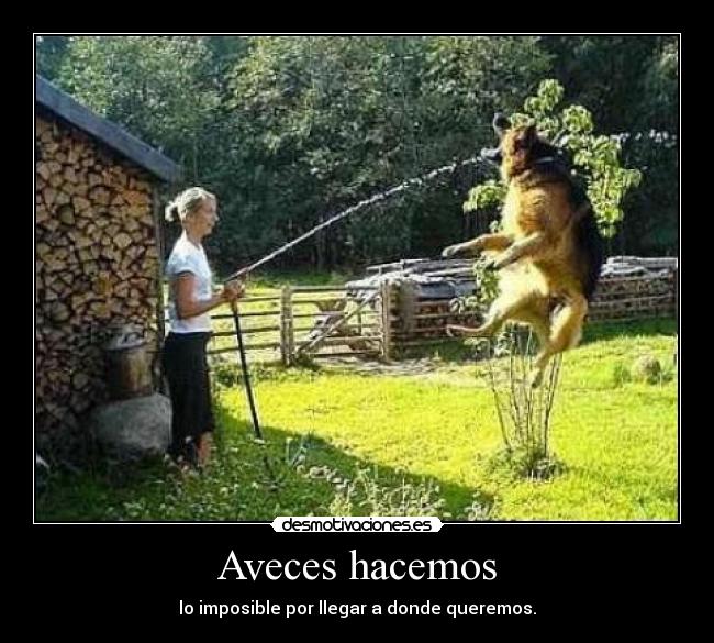 Aveces hacemos - lo imposible por llegar a donde queremos.