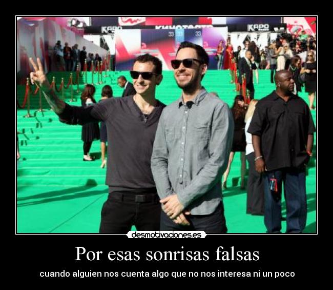 carteles chester bennington mike shinoda paz lollipops and unicorns desmotivaciones