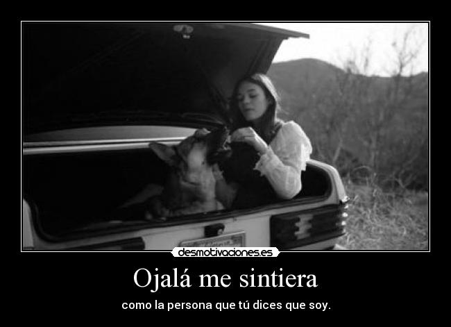 Ojalá me sintiera - como la persona que tú dices que soy.
