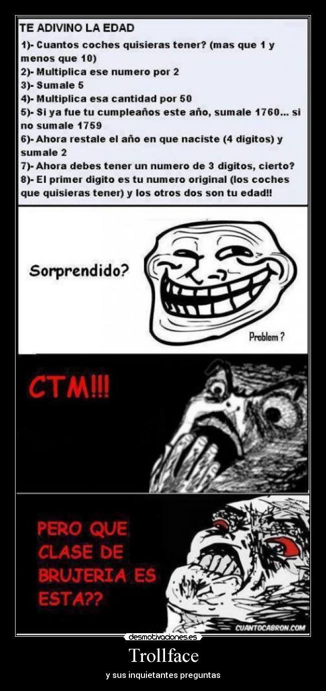 carteles trollface preguntas raisins edad adivina desmotivaciones