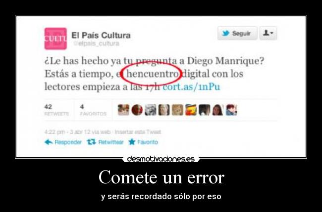 Comete un error - 