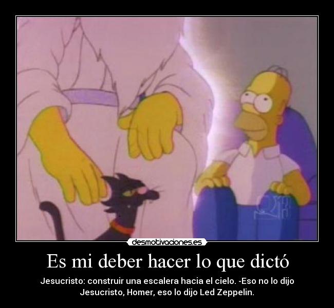 carteles simpsons jesus led zeppelin escalera desmotivaciones