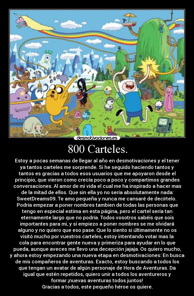 800 Carteles. -