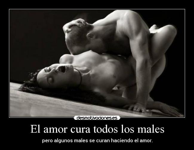 El amor cura todos los males - pero algunos males se curan haciendo el amor.