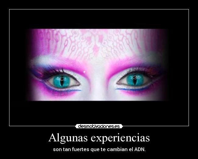 Algunas experiencias - son tan fuertes que te cambian el ADN.