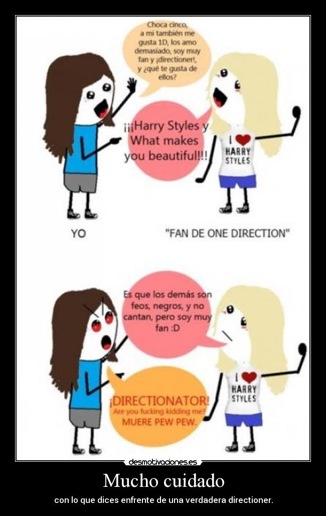 Mucho cuidado - con lo que dices enfrente de una verdadera directioner.