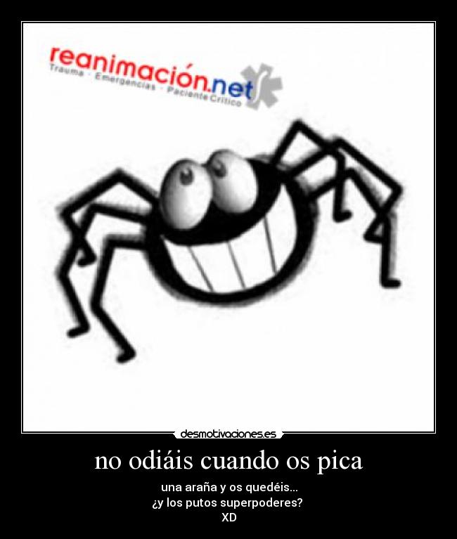no odiáis cuando os pica - una araña y os quedéis...
¿y los putos superpoderes? 
XD