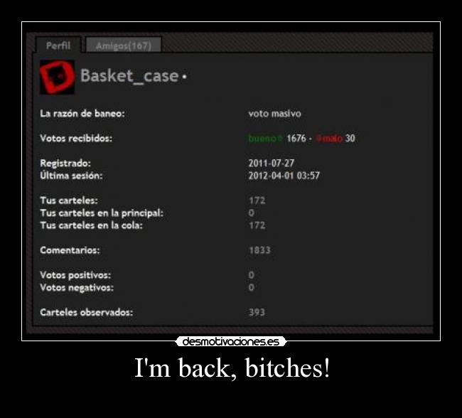 Im back, bitches! -