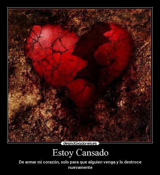 Estoy Cansado - De armar mi corazón, solo para que alguien venga y lo destroce nuevamente