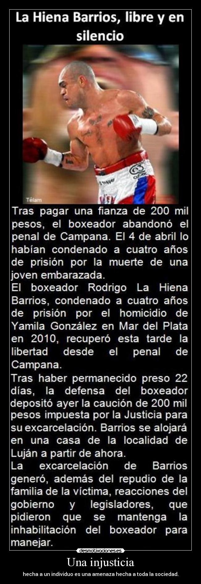 Una injusticia - hecha a un individuo es una amenaza hecha a toda la sociedad.