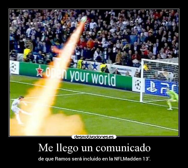 Me llego un comunicado - de que Ramos será incluido en la NFLMadden 13.