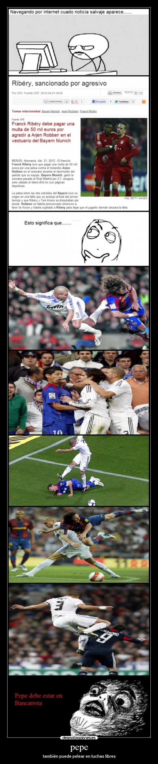 carteles samuel9 pepe realmadrid lucha futbol desmotivaciones