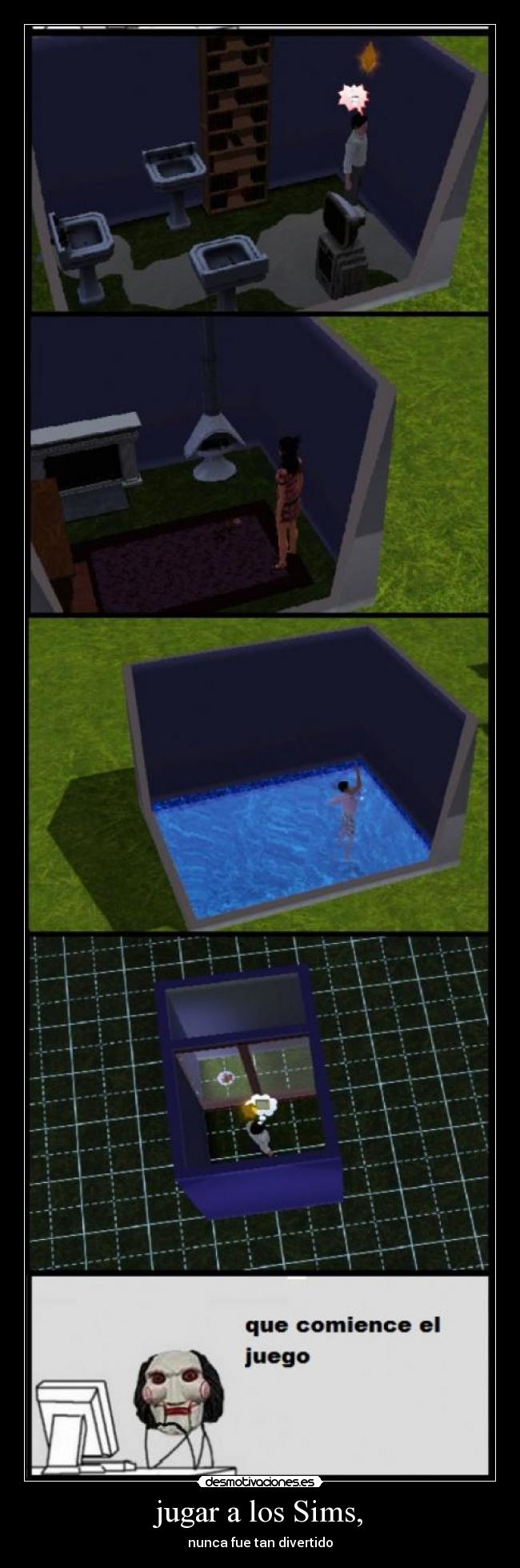 carteles los sims saw desmotivaciones