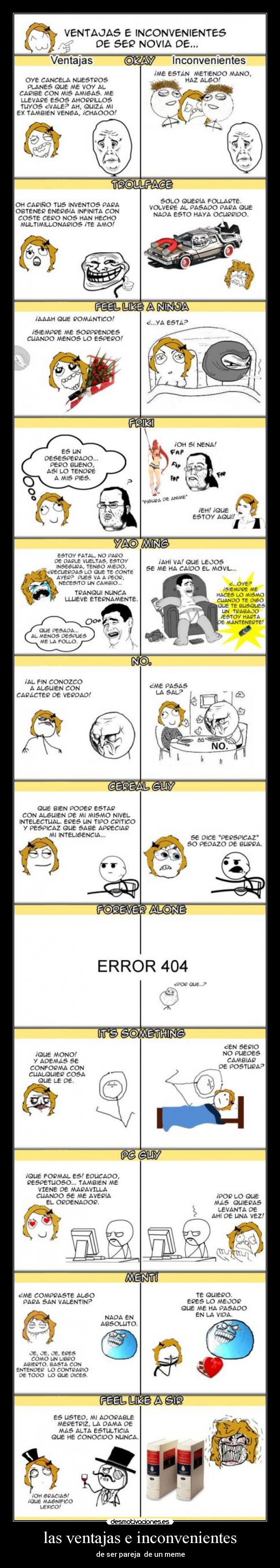 carteles inconvenientes ventanjas memes noviazgo desmotivaciones