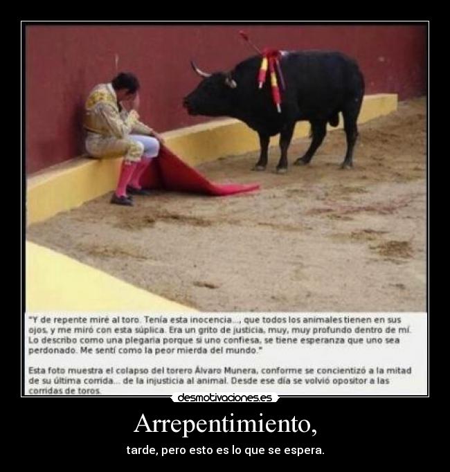 Arrepentimiento, - tarde, pero esto es lo que se espera.