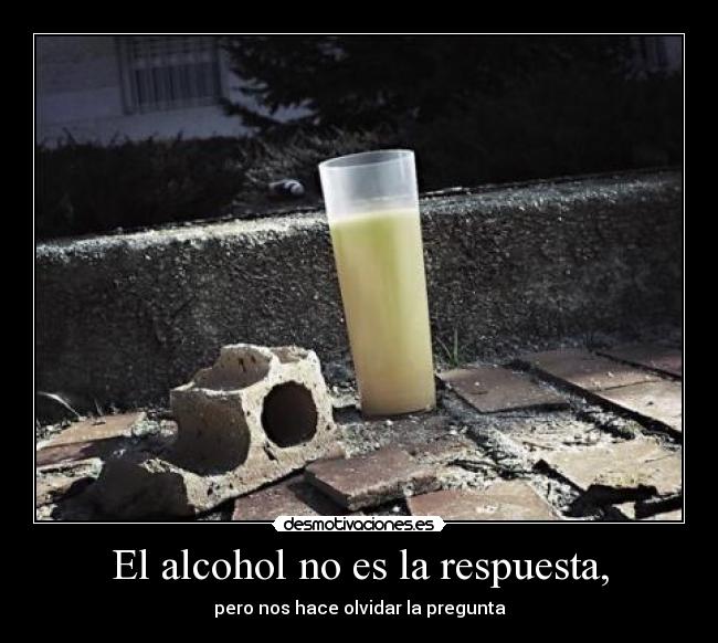 El alcohol no es la respuesta, -