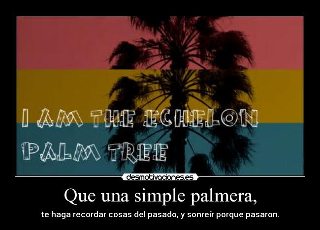 Que una simple palmera, - te haga recordar cosas del pasado, y sonreír porque pasaron.