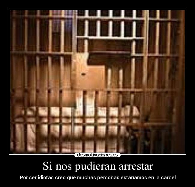 Si nos pudieran arrestar - Por ser idiotas creo que muchas personas estaríamos en la cárcel