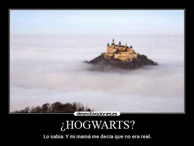 ¿HOGWARTS? - Lo sabia. Y mi mamá me decía que no era real.