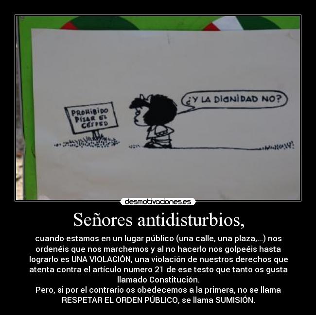 Señores antidisturbios, - 