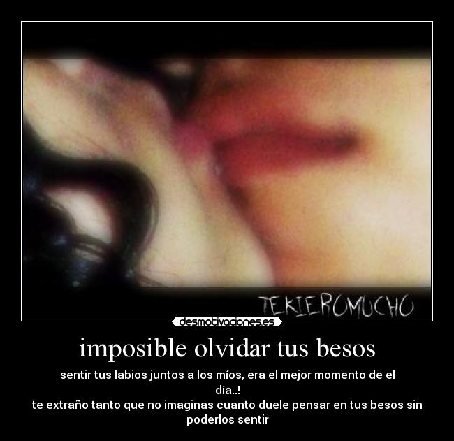 carteles imposible olvidar besos quiero mucho desmotivaciones