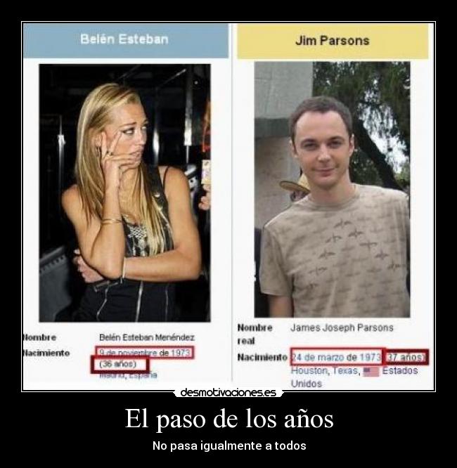 El paso de los años - No pasa igualmente a todos