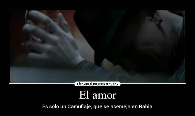 El amor - Es sólo un Camuflaje, que se asemeja en Rabia.